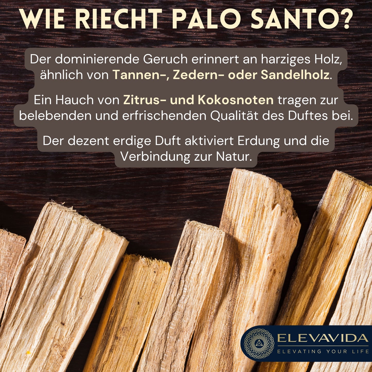 ELEVAVIDA® Palo Santo 90 g (9–11 varillas) madera de incienso aromático de Perú, recolectada de forma sostenible para la relajación, la meditación y la limpieza energética de espacios - Bursera graveolens - madera sagrada