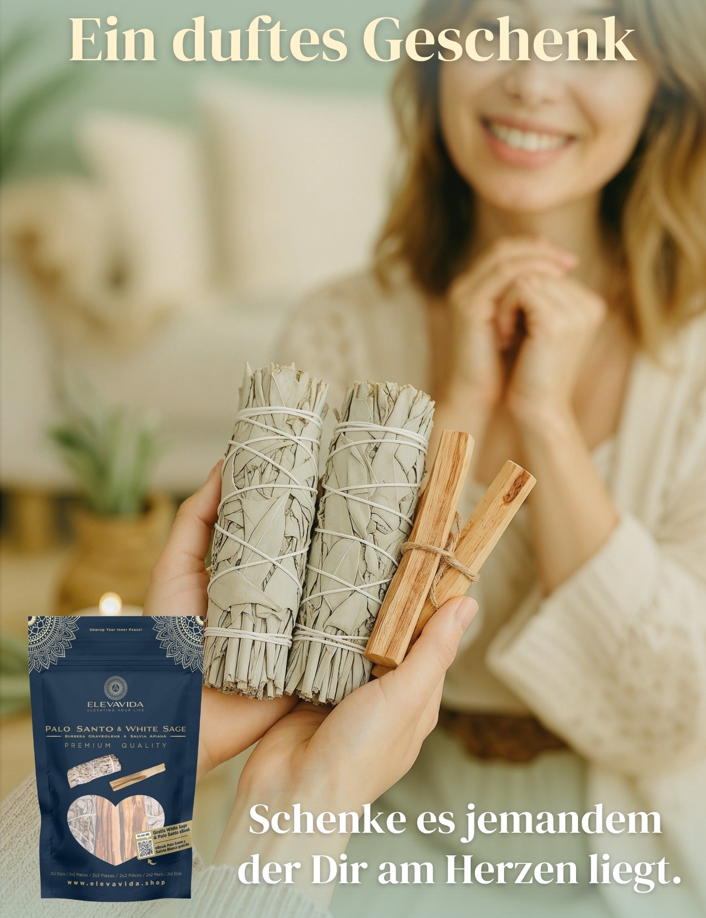 Set Salvia Blanca (Salvia Apiana) de California y Palo Santo de Peru - Incienso para quemar