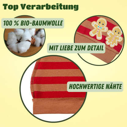 organicKid® Baby Mütze aus Jersey - Reine Bio Baumwolle (GOTS) extra weich für Jungen und Mädchen im Alter von 0-3 Jahre, Slouch, Beanie Zipfelmütze rot (Unisex)