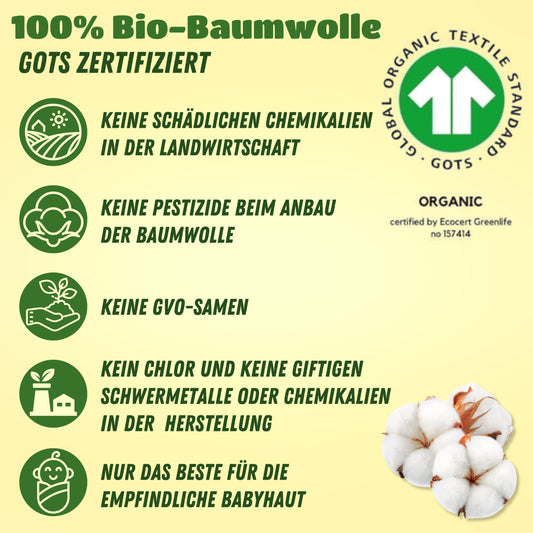 organicKid® Baby Set Neugeborene - weiche Bio-Baumwolle allergikerfreundlich 7 Teile mit Kapuzendecke - Baby Erstausstattung Geschenkset zur Geburt, 0-6 Monate, unisex Mädchen & Jungen