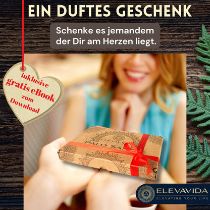 ELEVAVIDA® Palo Santo 90 g (9–11 varillas) madera de incienso aromático de Perú, recolectada de forma sostenible para la relajación, la meditación y la limpieza energética de espacios - Bursera graveolens - madera sagrada