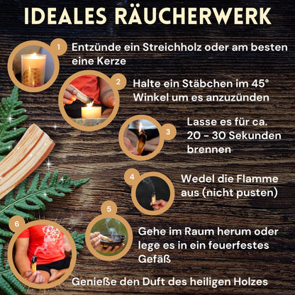 ELEVAVIDA® Palo Santo XL 200 g extra dickes oder langes Räucherholz aus Peru - aromatisch duftend, nachhaltig gesammelt, von Hand gespalten - Bursera Graveolen - heiliges Holz