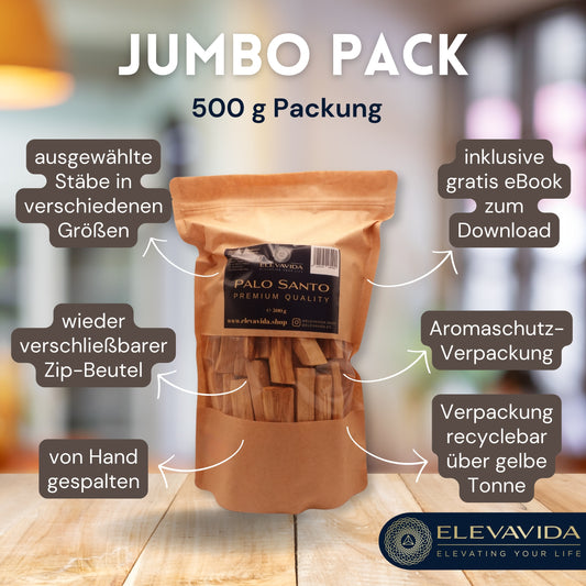 Palo Santo 500 g madera fina de incienso de Perú - aromático, recolectado de forma sostenible, partido a mano - Bursera graveolen - madera sagrada
