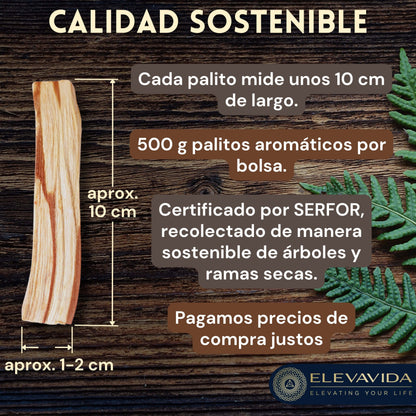 Palo Santo 500 g de madera fina de incienso de Perú - cosecha sostenible - Bursera Graveolen