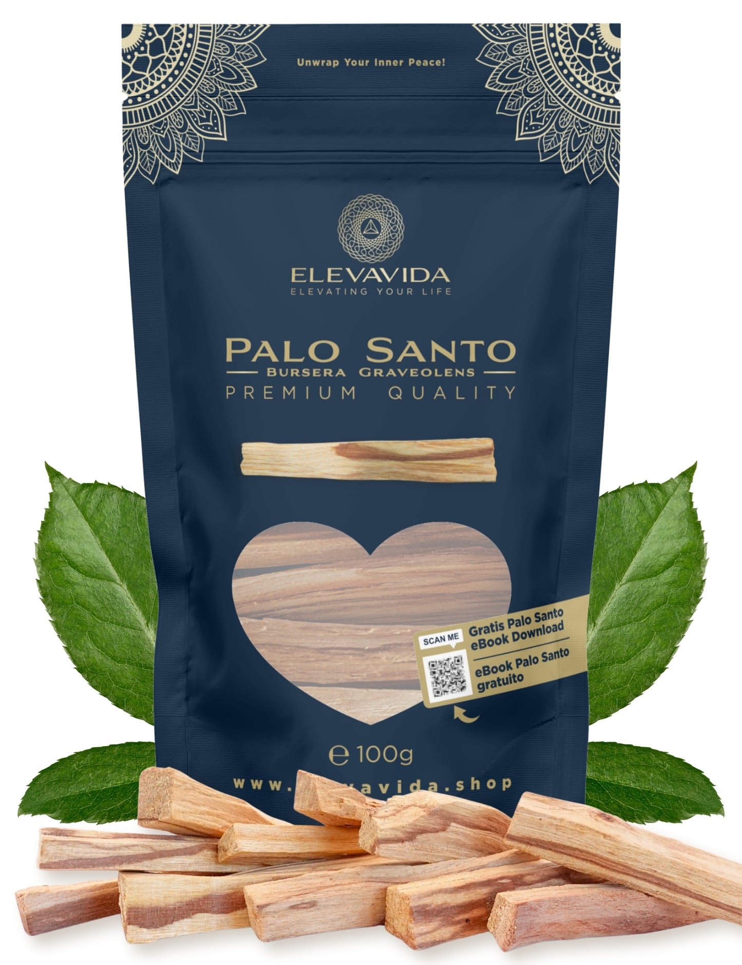 Palo Santo heiliges Holz (100 g) Räucherholz aus Peru - aromatisch duftend, nachhaltig gesammelt - Palo Santo Räucherstäbchen - Bursera Graveolen