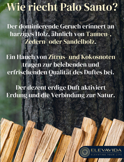 Palo Santo heiliges Holz (100 g) Räucherholz aus Peru - aromatisch duftend, nachhaltig gesammelt - Palo Santo Räucherstäbchen - Bursera Graveolen