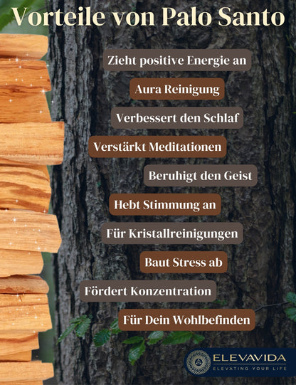 Palo Santo heiliges Holz (100 g) Räucherholz aus Peru - aromatisch duftend, nachhaltig gesammelt - Palo Santo Räucherstäbchen - Bursera Graveolen